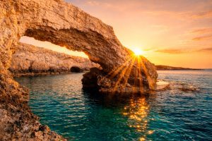 Ayia Napa Lover’s Bridge Cyprus at Sunset