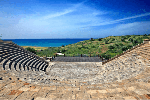 Stone Columns Above Cyprus Blue Waters