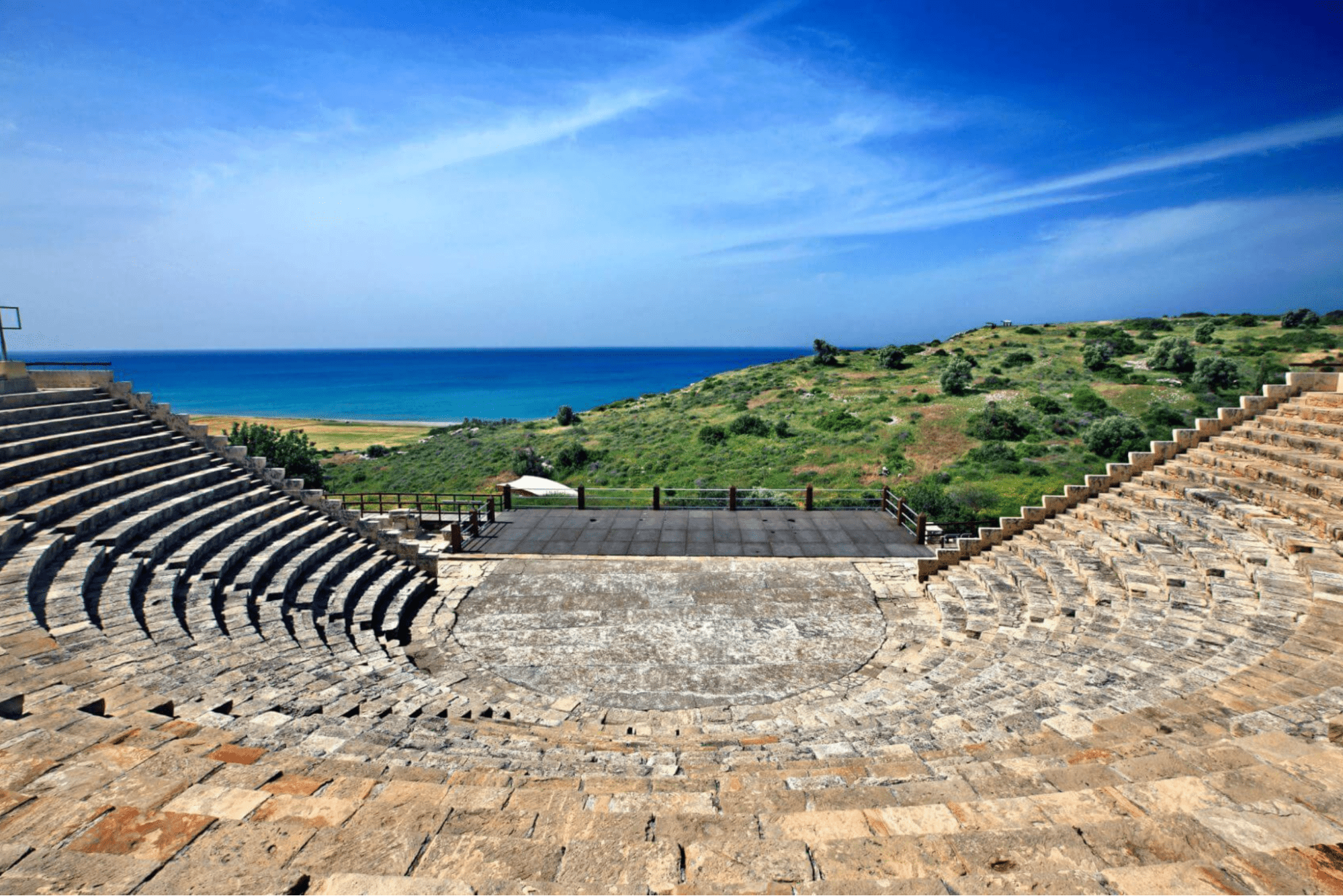Stone Columns Above Cyprus Blue Waters