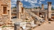 Timeless Stone Columns Over Cyprus Blue Waters